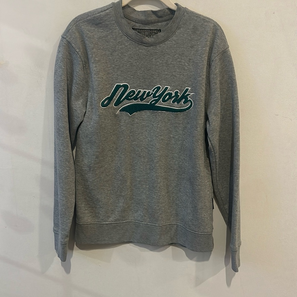 Brooklyn Cloth New York gray and green crewneck small